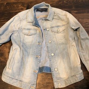 Express Distressed Jean Jacket -Light Wash